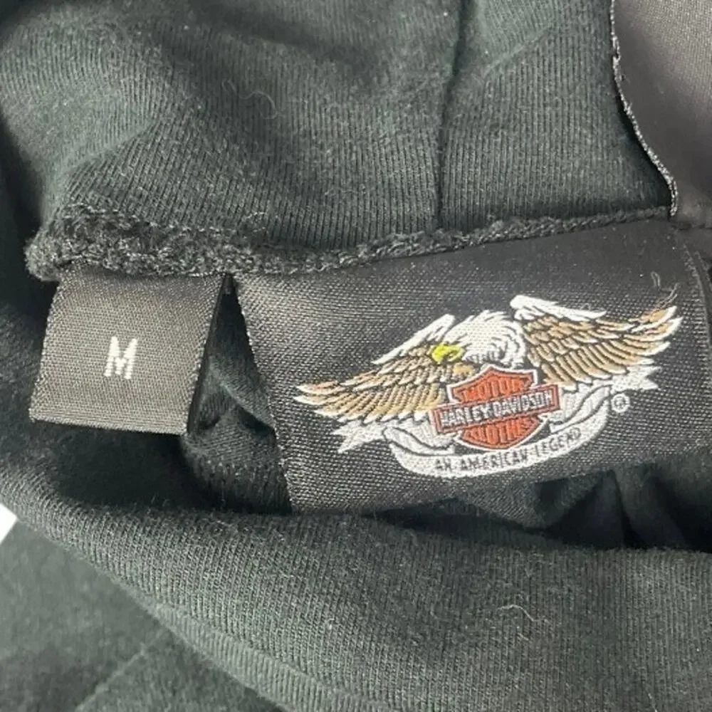 Harley-Davidson Women’s 2006 Black Studded Turtleneck Medium Biker Top - Picture 4 of 5